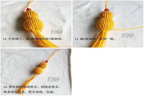 中国结手工diy编织宝葫芦的编法教程