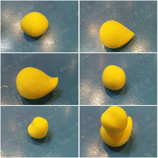 超轻粘土diy制作萌萌哒小黄鸭的制作方法