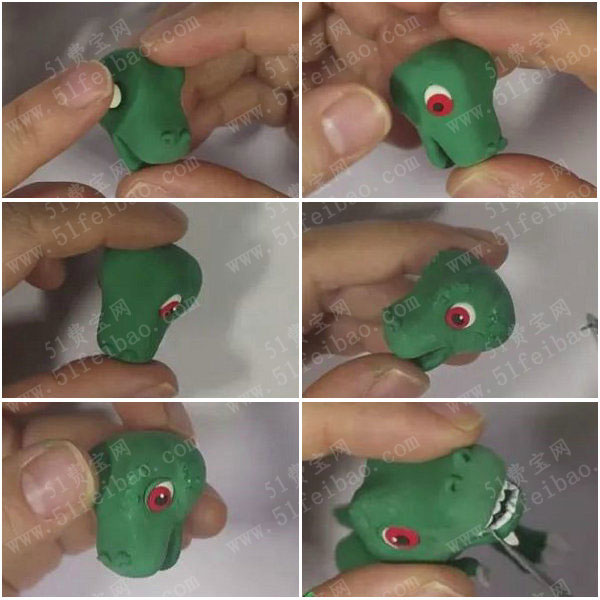 diy黏土恐龙粘土做霸王龙的方法
