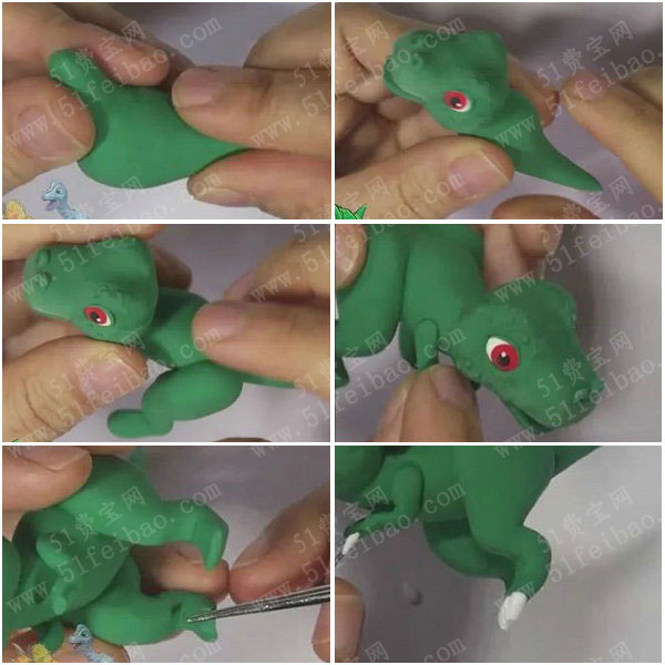 diy黏土恐龙,粘土做霸王龙的方法