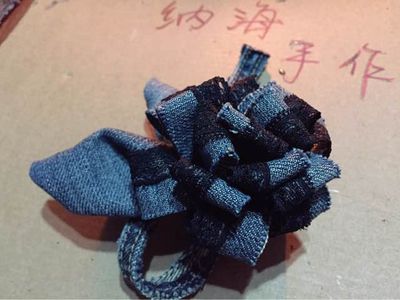 牛仔布边角料继续使用做头饰