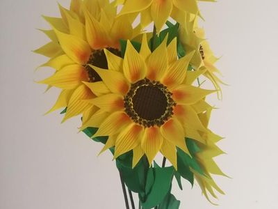 DIY能永久存放的鲜花,制做超轻粘土手工向日葵