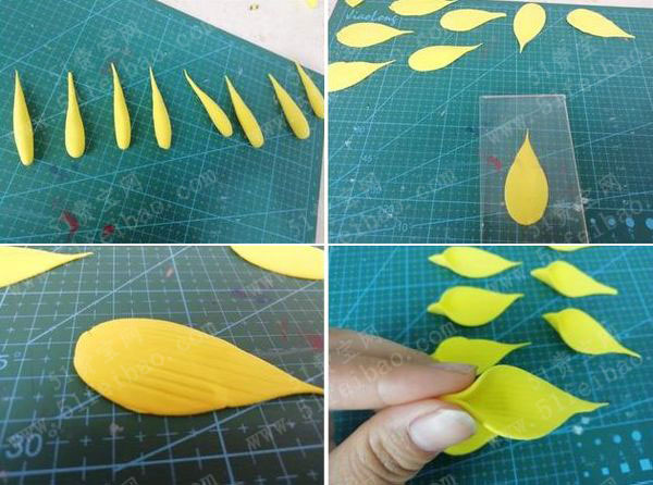 DIY能永久存放的鲜花,制做超轻粘土手工向日葵