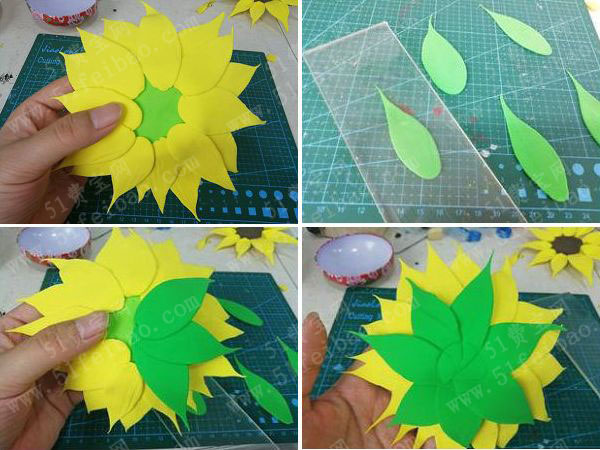 DIY能永久存放的鲜花,制做超轻粘土手工向日葵