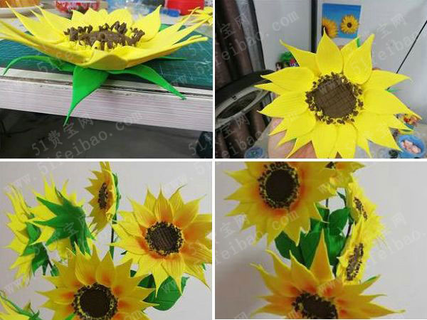 DIY能永久存放的鲜花,制做超轻粘土手工向日葵