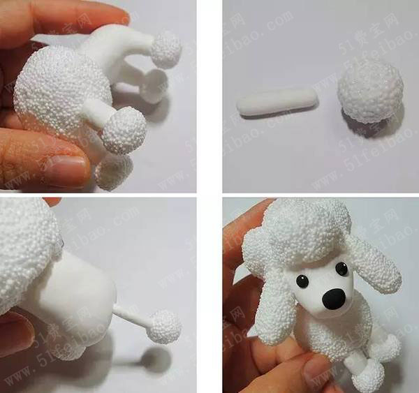 粘土小动物制作教程diy可爱的粘土贵宾狗