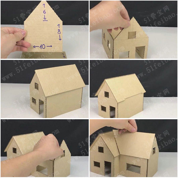 童话屋手办制作,diy微型纸板屋农家小屋 废旧物品手工制作 51费宝