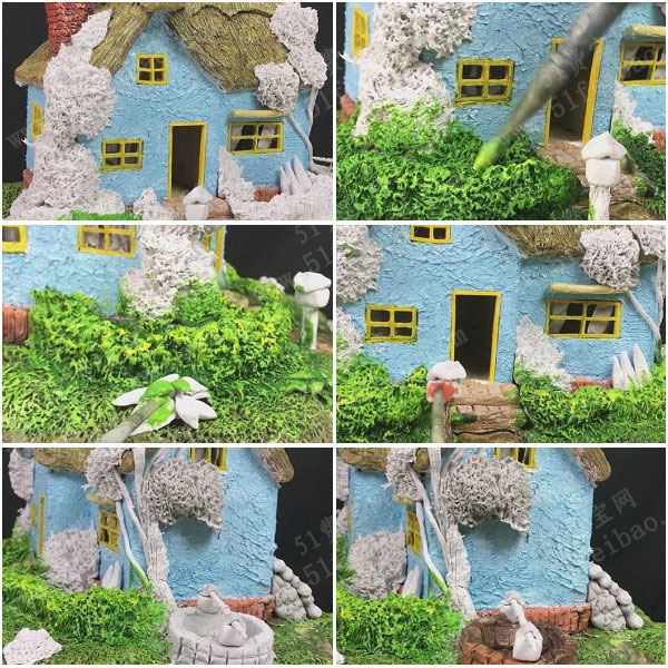 童话屋手办制作，DIY微型纸板屋农家小屋