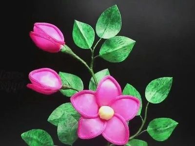 垃圾袋回收利用DIY创意塑料仿真花卉