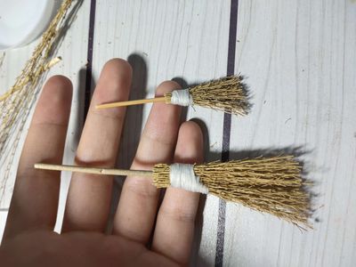 干草制作扫把，DIY娃用迷你小扫帚
