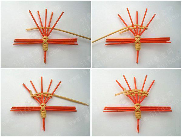 DIY好看的纸藤编织天使隔热垫