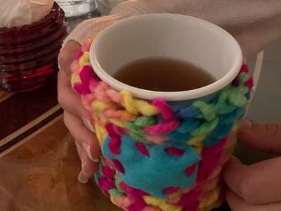 DIY杯子隔热套，编织隔热杯套的制作方法