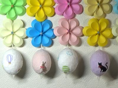 怎么做彩蛋挂件,漂亮的鸡蛋壳复活节手工装饰