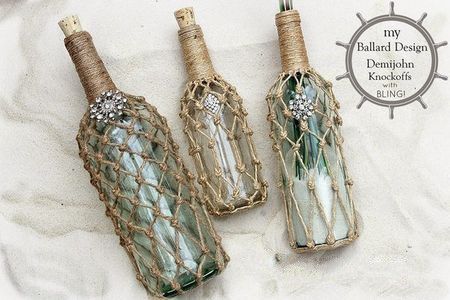 闲置玻璃洋酒瓶变身唯美绳编吊饰挂件 废旧物品手工制作 51费宝网