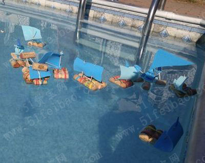 DIY游泳池玩具瓶塞海盗船
