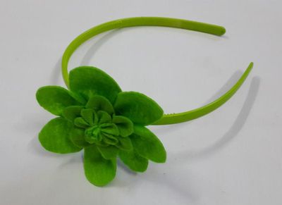 不织布DIY苹果绿三层重瓣花发卡