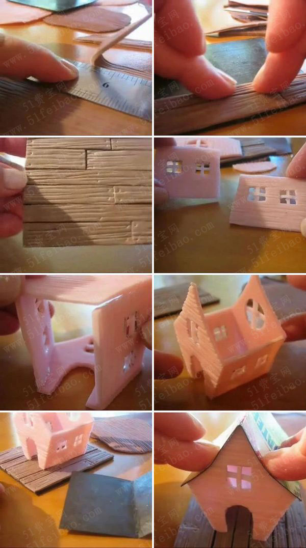 手作微型童话屋模型教程，逼真小木屋手办的做法图解