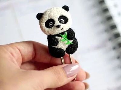 DIY动物Q版饰品教程,软陶大熊猫别