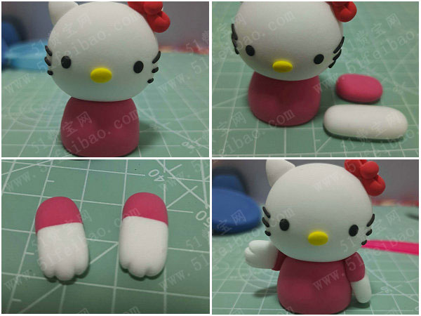 hellokitty猫咪黏土手办玩偶手工制作