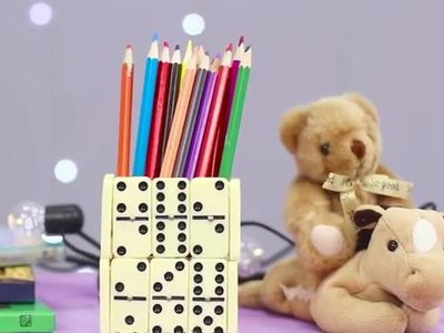 教你怎样制作多米诺骨牌笔筒