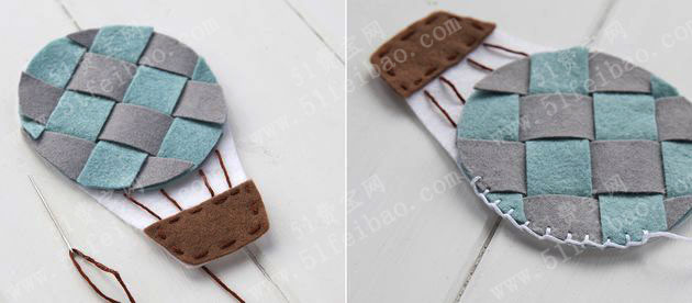 不织布热气球隔热杯垫制作教程