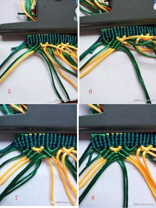 手工玉线编织,编绳绿孔雀糖果盒diy详细过程