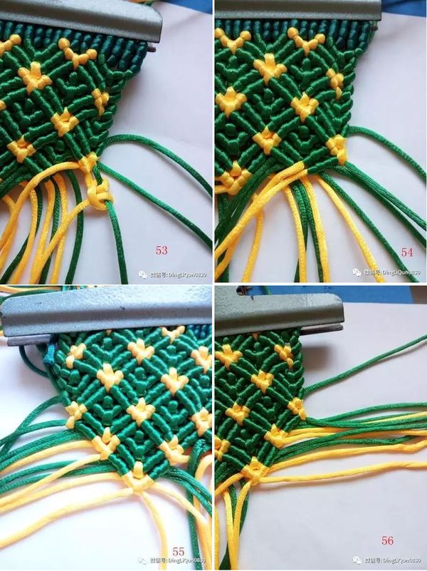 手工玉线编织,编绳绿孔雀糖果盒diy详细过程