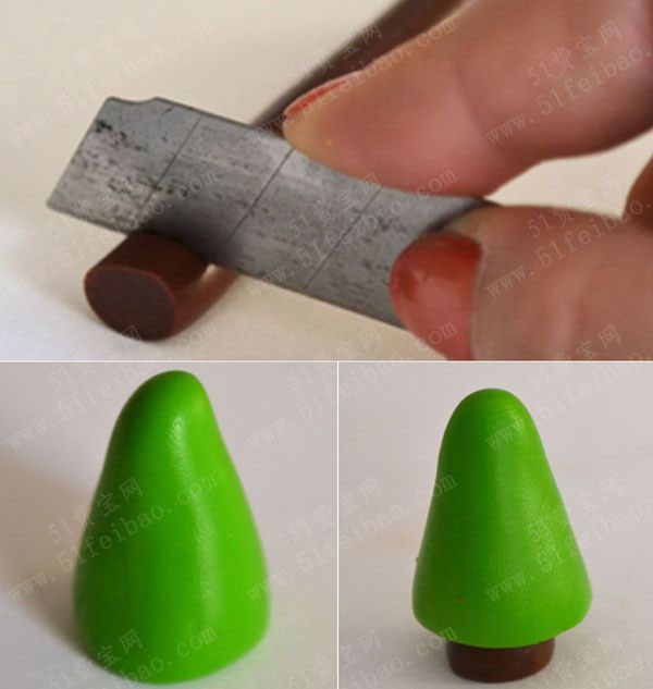 美丽可爱的萌萌软陶小圣诞树吊饰