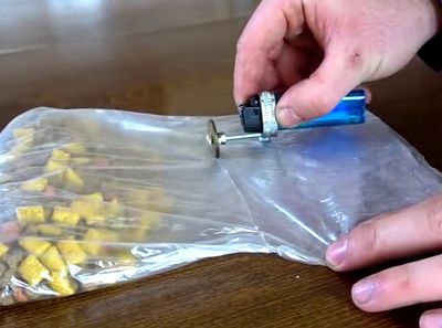 打火机改造塑料袋热塑封密封工具