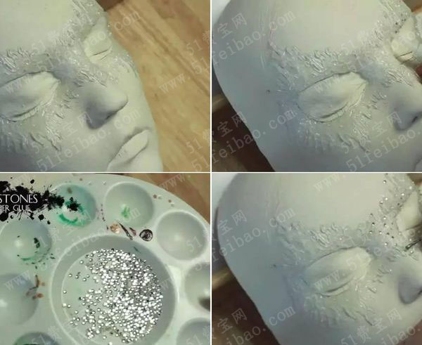 热熔胶diy冰雪皇后化装舞会面具