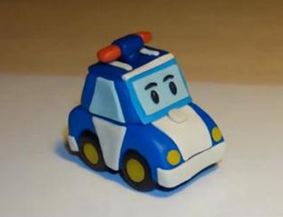 软陶DIY萌萌哒蓝色玩具警车教程