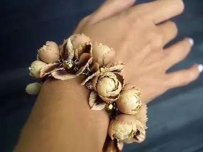 手工制作软陶花卉饰品,DIY咖啡牡丹