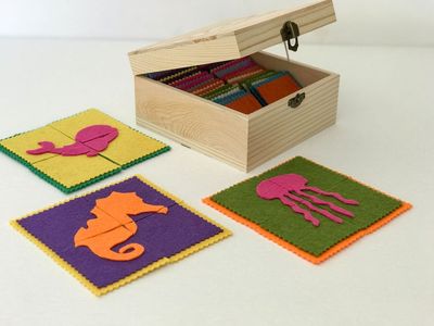 DIY不织布益智识图拼图玩具