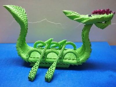 三角插手工艺品大全,3d折纸龙舟制作图解