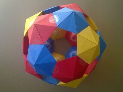 折纸教程DIY三色组合纸花球