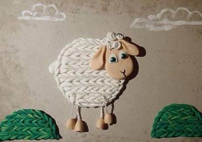 DIY软陶小绵羊可爱圣诞树上的挂饰