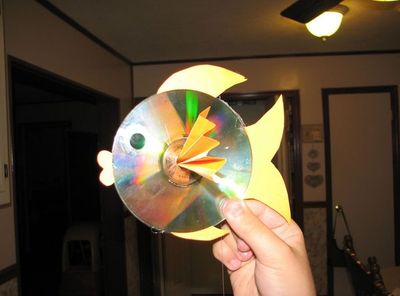 报废CD光碟儿童手工作品小鱼