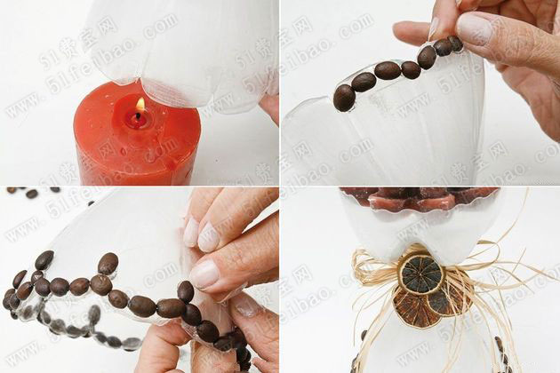 饮料瓶手工作品:diy花瓶漂亮的不要不要的