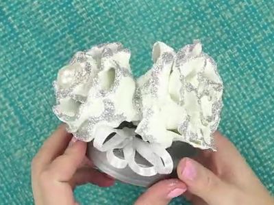 DIY唯美石膏玫瑰花收纳罐