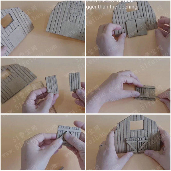 硬纸板环保手工diy微型童话屋乡村谷仓存钱罐制作图解