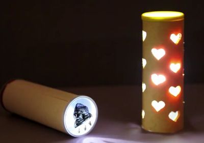 薯片罐DIY儿童手作特色灯罩和电筒