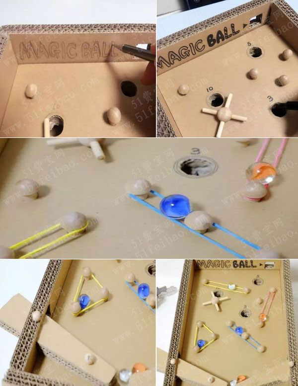 自制magic ball弹珠游戏台益智玩具教学 - 废物利用小