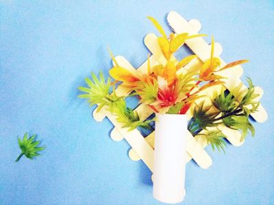 DIY森系冰棒棍插花架子
