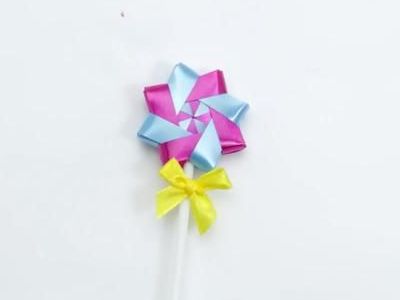手工diy彩带编织棒棒糖挂件