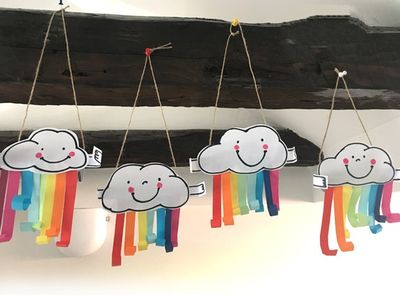 低年级DIY作品之彩虹云朵