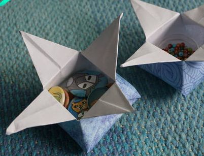 四角星星纸艺小物收纳盒