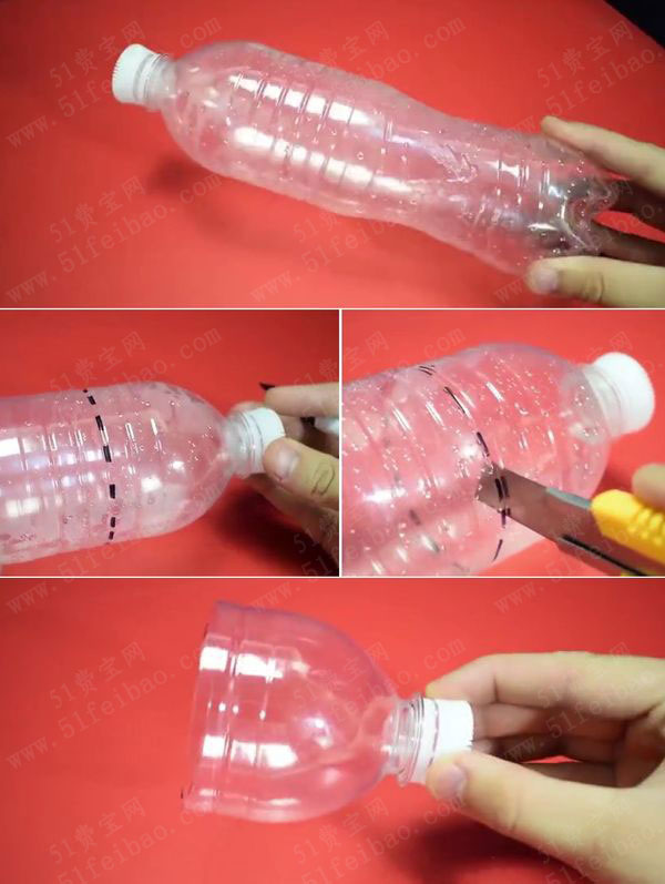把矿泉水瓶改造成DIY透明胶切断器