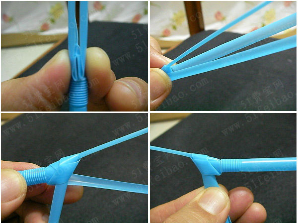 普通可弯吸管diy制作简易吸管虾