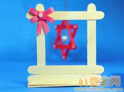 自制小小的竖放冰棍棒相框
