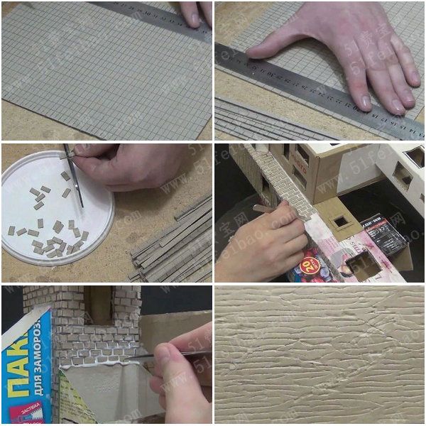 废品利用DIY创意，微型纸板屋旧楼群手办制作教程